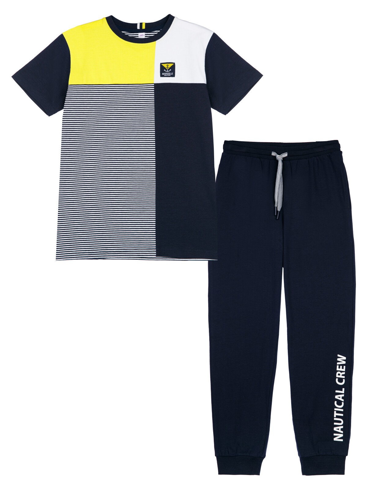 

Костюм повседневный PlayToday 12411368, белый; жёлтый; тёмно-синий, 152, Белый;желтый;синий, 12411368