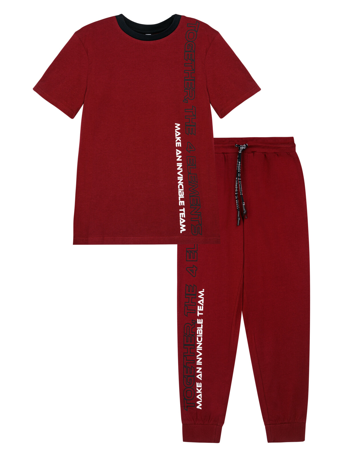 Комплект : фуфайка (футболка), брюки PlayToday 12411180, вишневый, 164