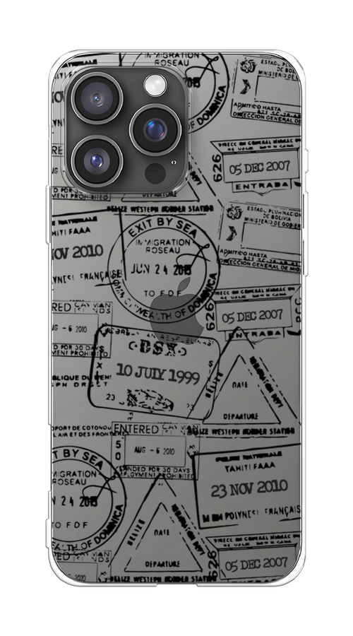 

Чехол на Apple iPhone 16 Pro Max "Visa stamps 2", Белый;черный;серый, 16350-1