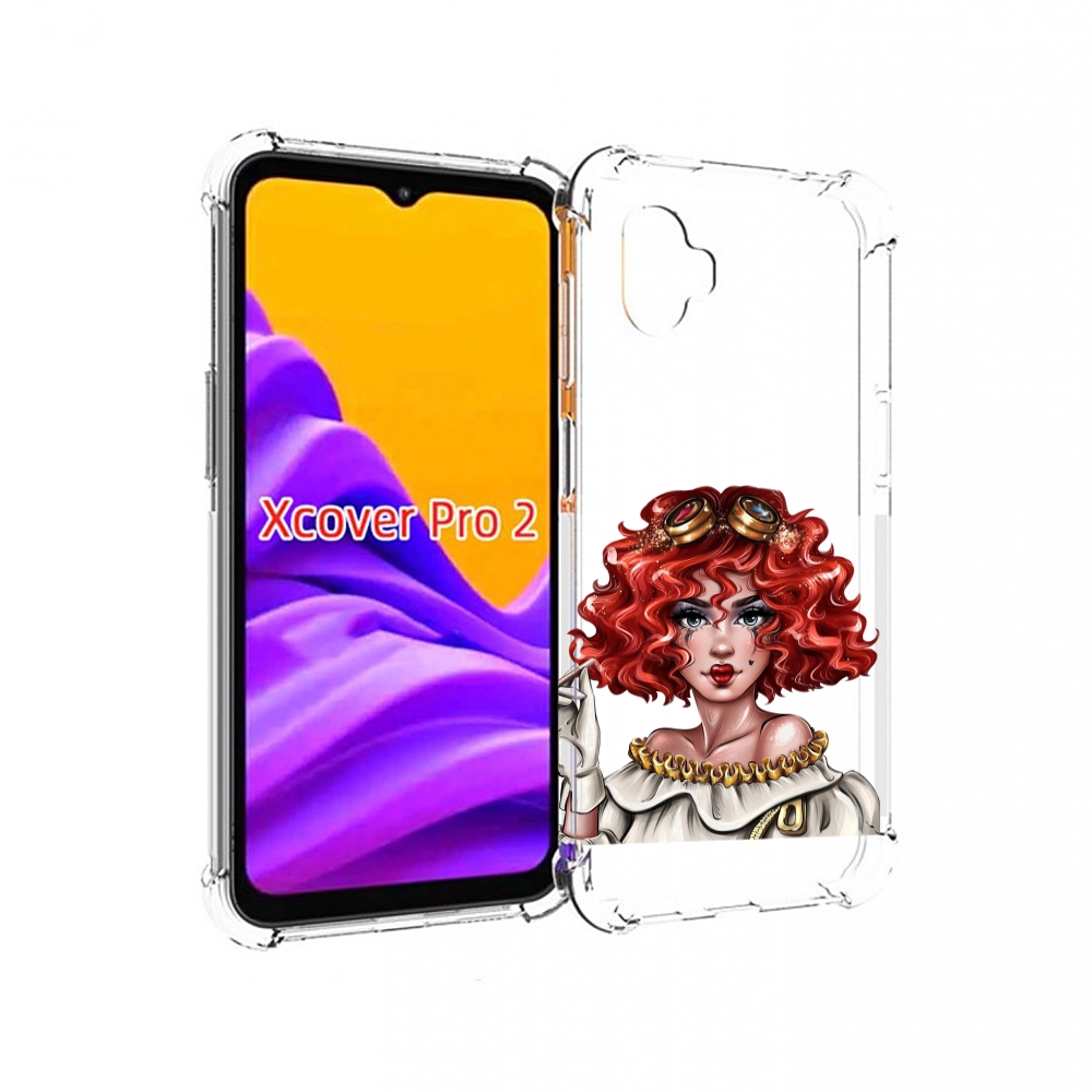 Чехол MyPads модель-в-сине-красных-очках женский для Samsung Galaxy Xcover Pro 2