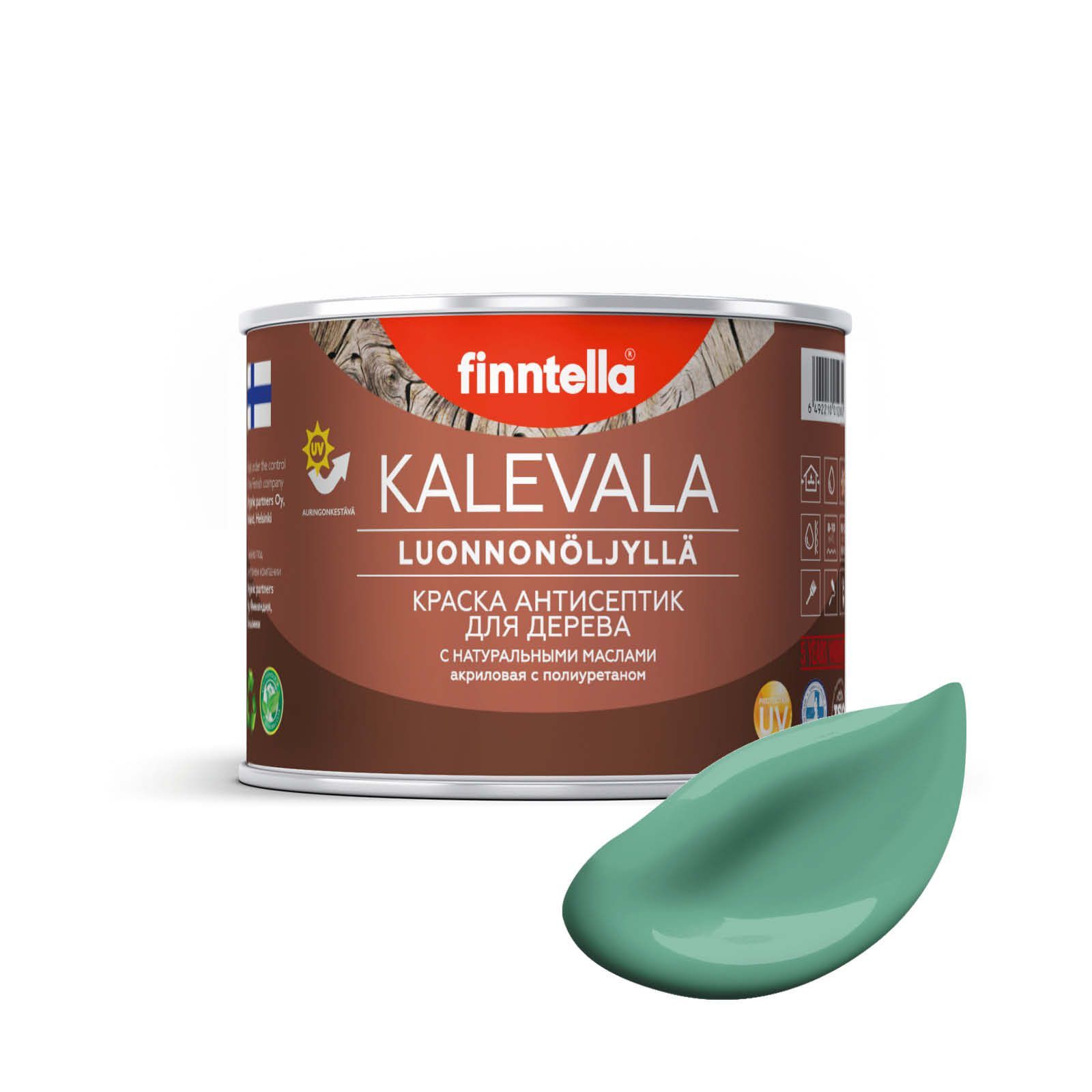 

Краска для дерева и деревянных фасадов FINNTELLA KALEVALA, с натуральным маслом и полиурет, Зеленый;белый, KALEVALA NLC 0,45