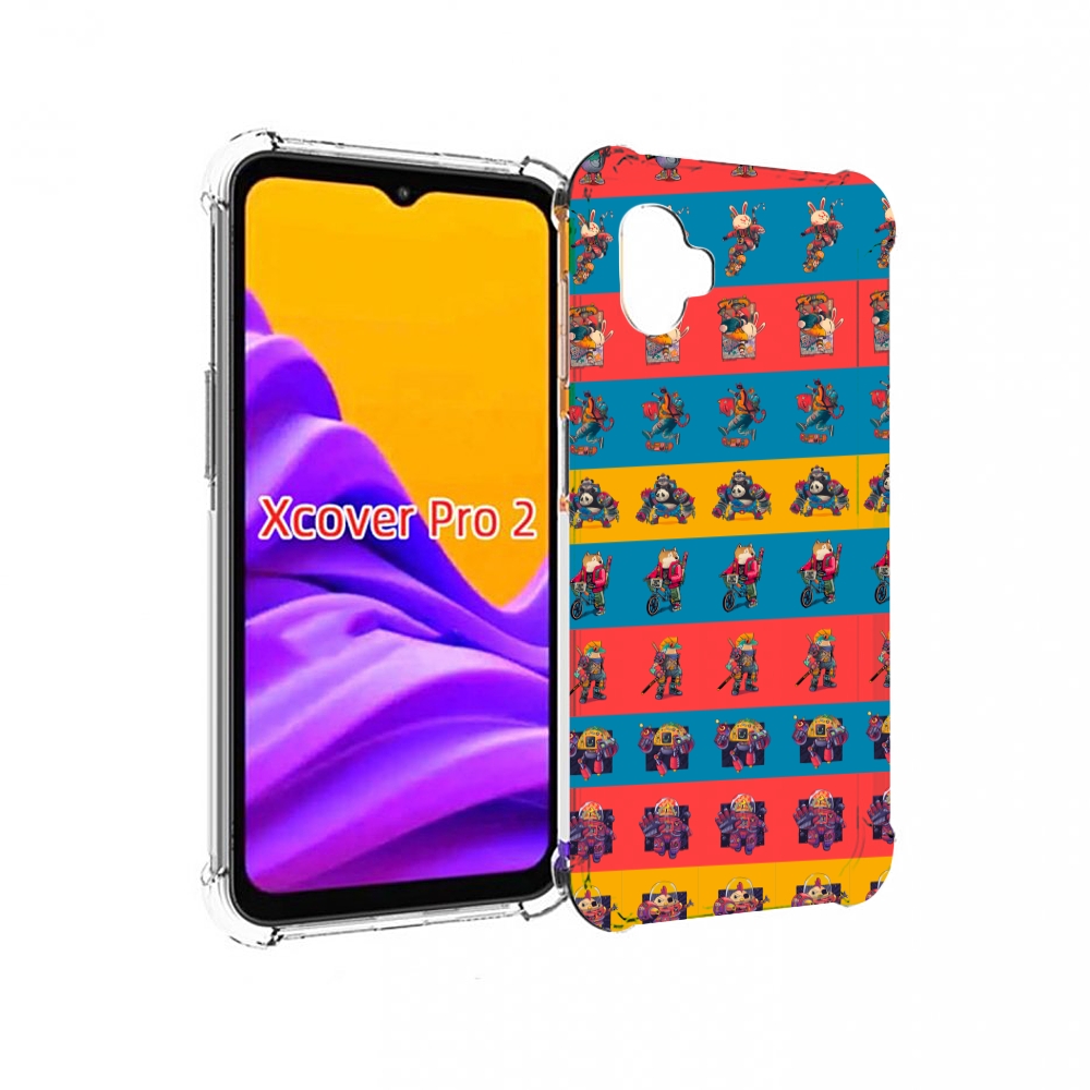 Чехол MyPads много стикеров для Samsung Galaxy Xcover Pro 2