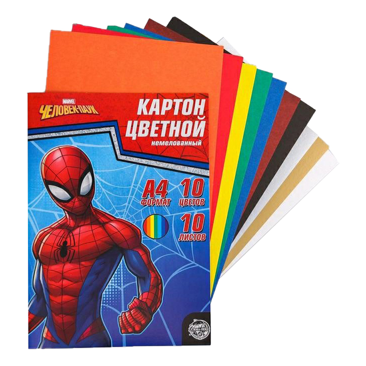 

Картон цветной Marvel Человек-паук А4 10 цветов