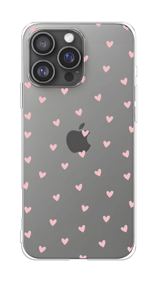 

Чехол на Apple iPhone 16 Pro Max "Розовые сердечки паттерн", Розовый;прозрачный, 16350-1