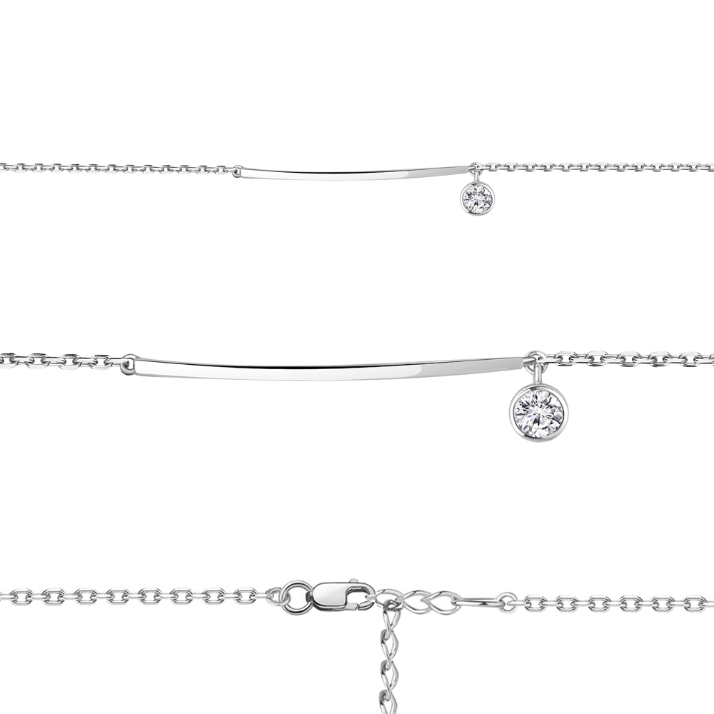 

Браслет из серебра с фианитом Aquamarine Aquamarine 74655А_925_р р. 17, 74655А_925_р