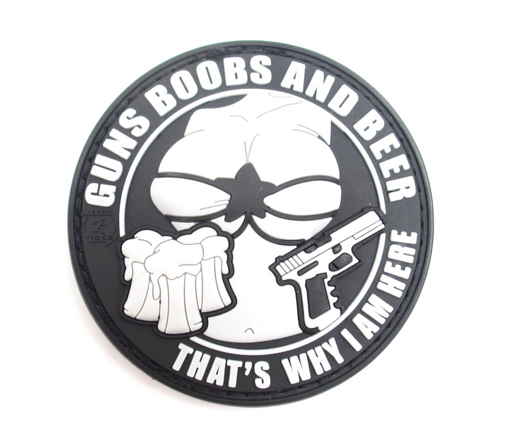 

Патч TeamZlo guns boobs and beer BK (TZ0144BK), Черный;белый