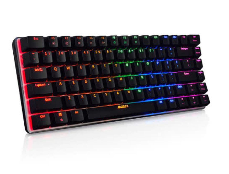 фото Проводная игровая клавиатура ajazz ak33 rgb черная, black switch черный (azak33brs)