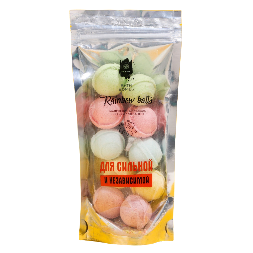 Бурлящие шарики Fabrik Cosmetology маленькие для ванны Rainbow balls Для сильной