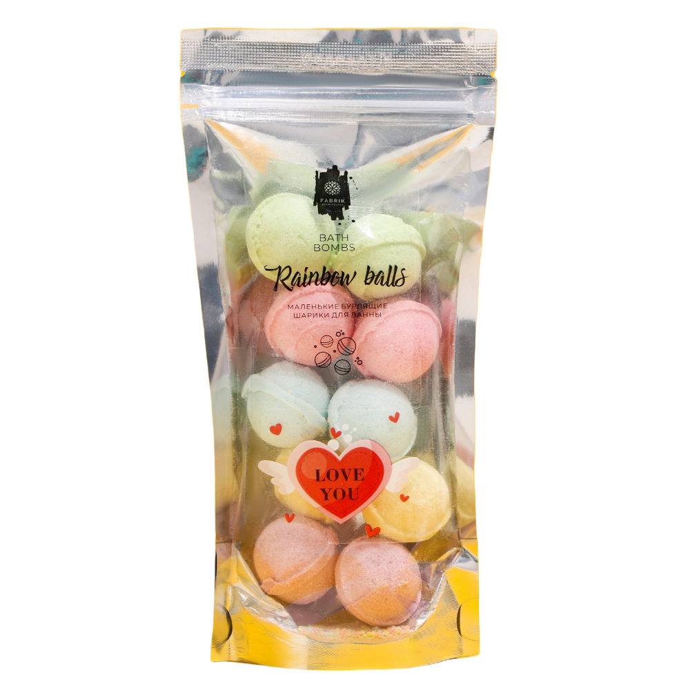 фото Маленькие бурлящие шарики для ванны rainbow balls love you 150 гр. 7752806 fabrik cosmetology