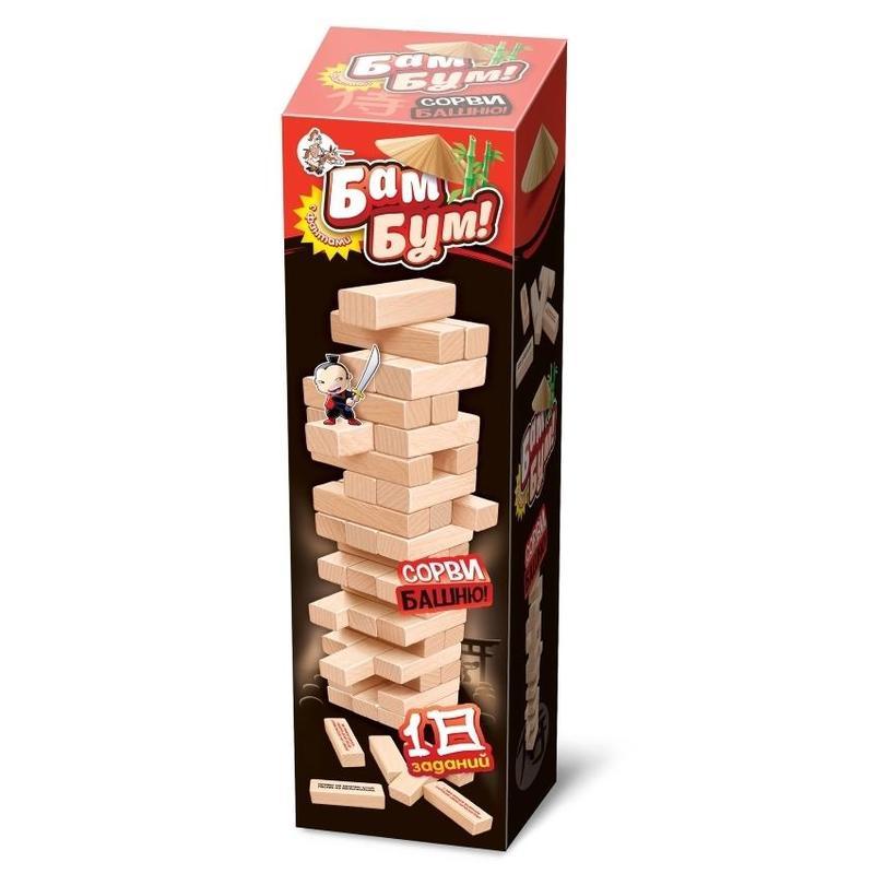 Игра настольная Десятое королевство Башня Бам-бум неокрашенные деревянные блоки 15шт