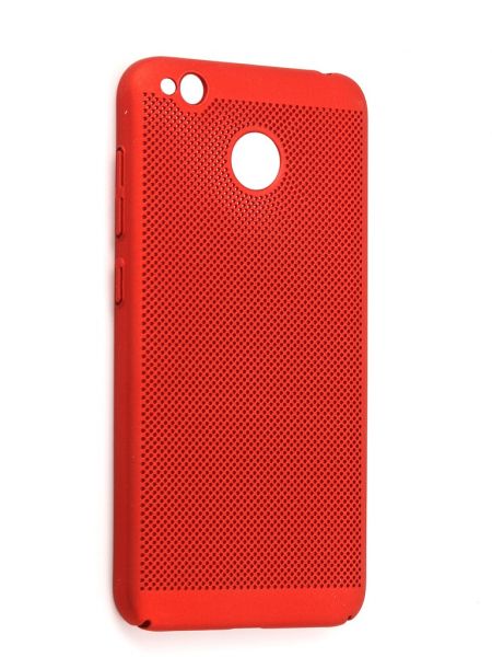 

Накладка пластик для Xiaomi Redmi 6A Red (перфорированная), Красный