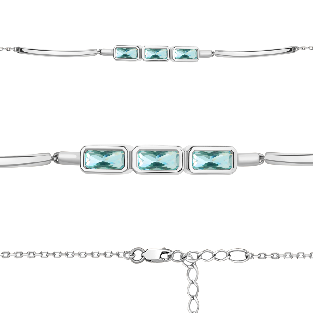 

Браслет из серебра с турмалином искусственным Aquamarine Aquamarine 7465288_925_р р. 17, 7465288_925_р