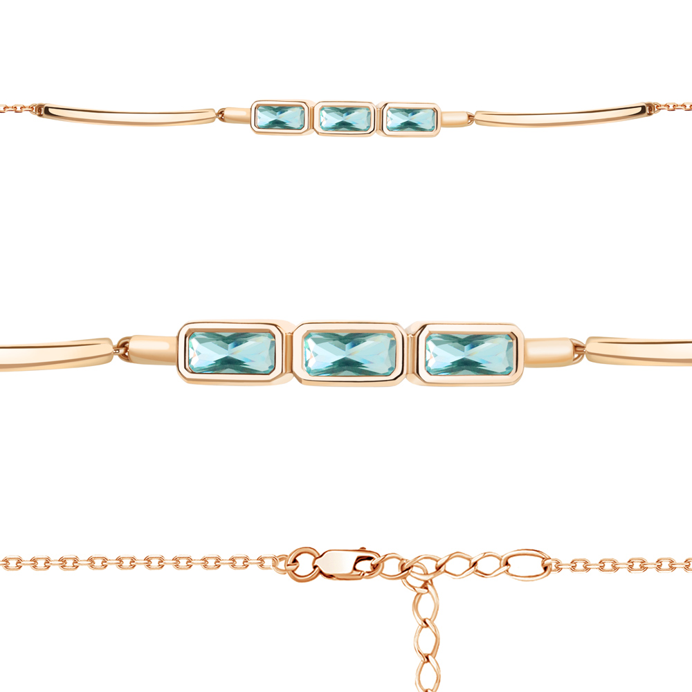 

Браслет из серебра с турмалином искусственным р.  Aquamarine 7465288_925_з, 7465288_925_з