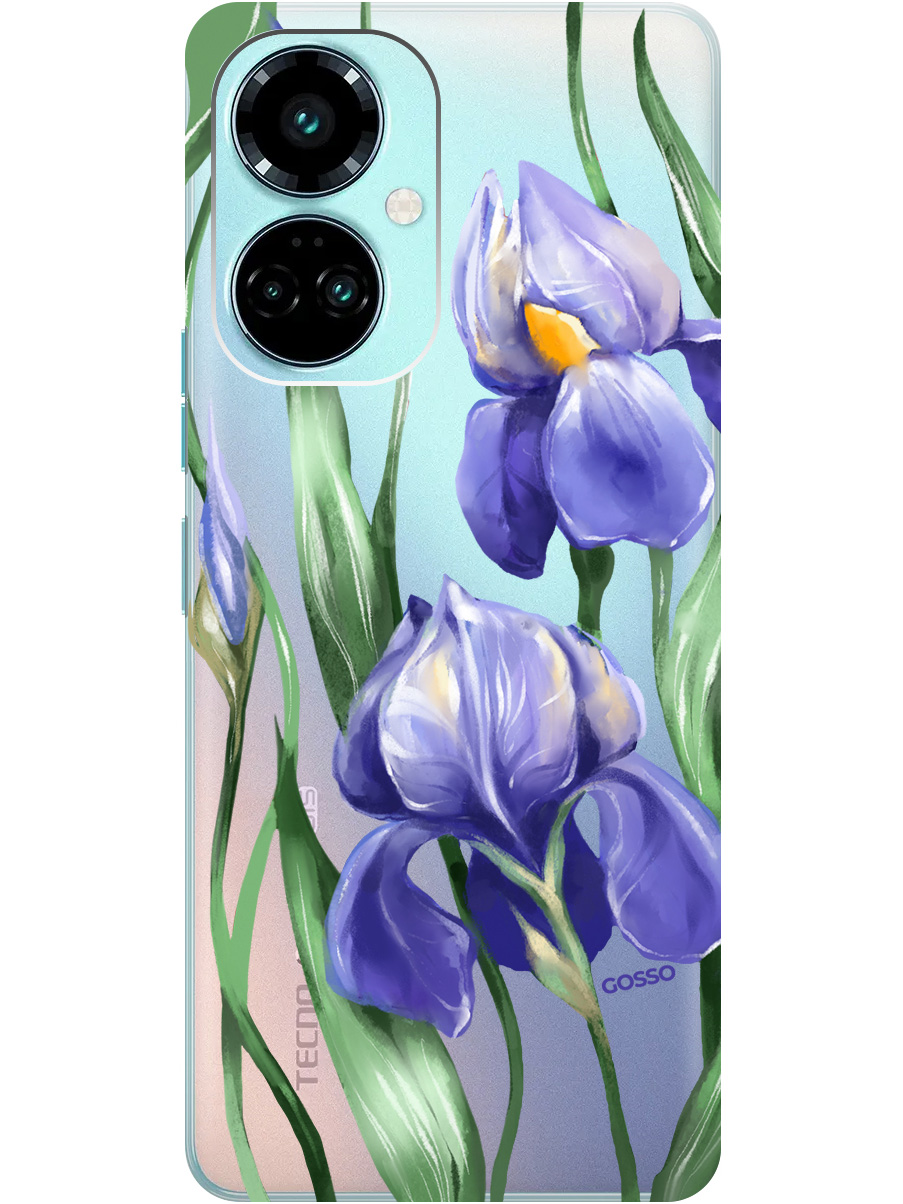 

Силиконовый чехол на Tecno Camon 19 / 19 Pro с рисунком "Amazing Irises" прозрачный, Прозрачный;белый;синий, 20011878