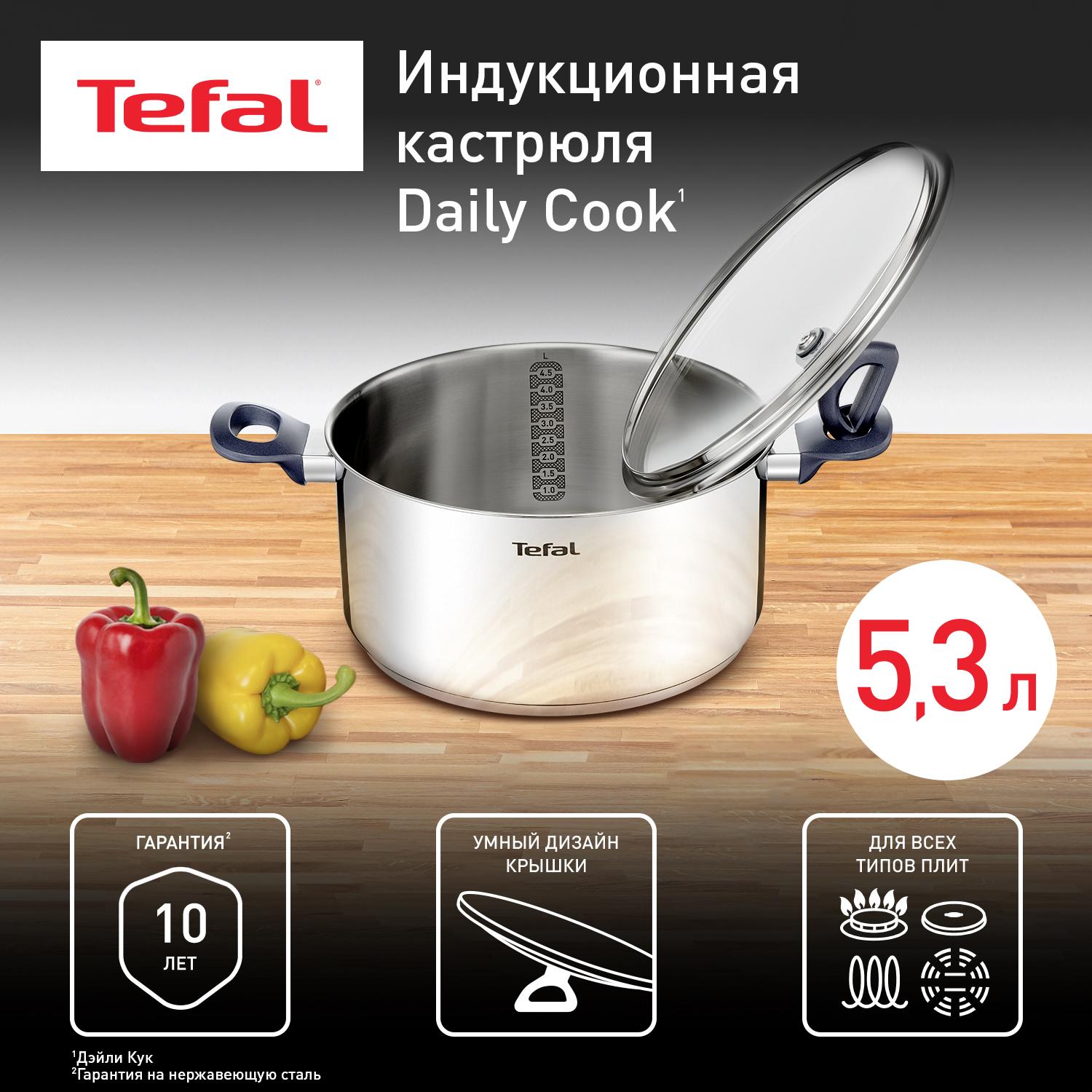 Кастрюля с крышкой Tefal Daily Cook G7124645