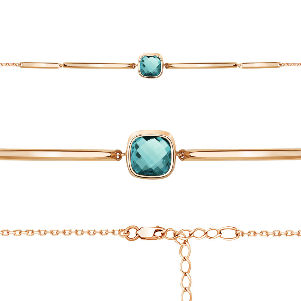 

Браслет из серебра с турмалином искусственным р.  Aquamarine 7465188_925_з, 7465188_925_з