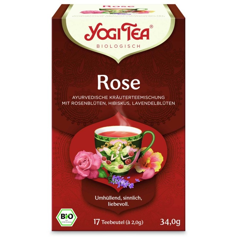 Чай в пакетиках Yogi Tea Rose Лепестки Розы, Гибискус, Цветки Лаванды, 17 пакетиков