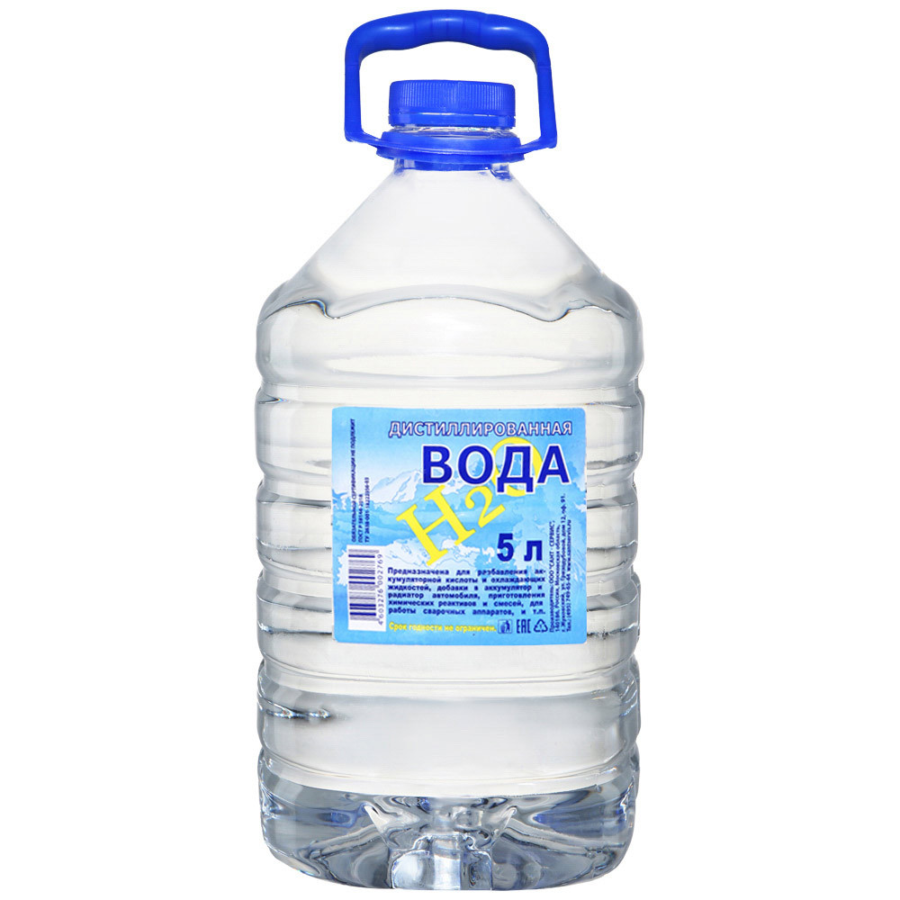 

Вода дистиллированная Сант-Сервис 5 л, Бесцветный