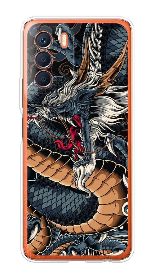 

Чехол на Infinix Zero 5G 2023 "Japanese Dragon", Коричневый;черный;синий, 3104450-1