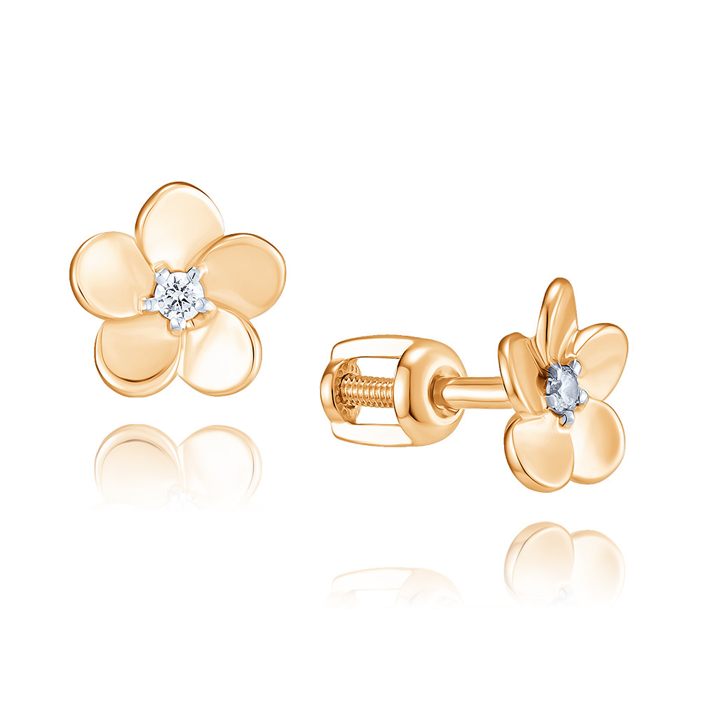 

Серьги из красного золота с фианитом ADAMAS 21039069/01-А50Д-72, 21039069/01-А50Д-72