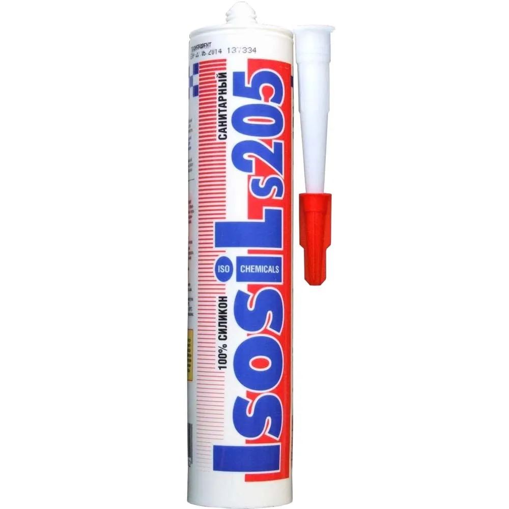 Герметик ISOSIL S205, белый, 280 мл герметик силиконовый санитарный для ванной и кухни isosil s205 белый 115 мл