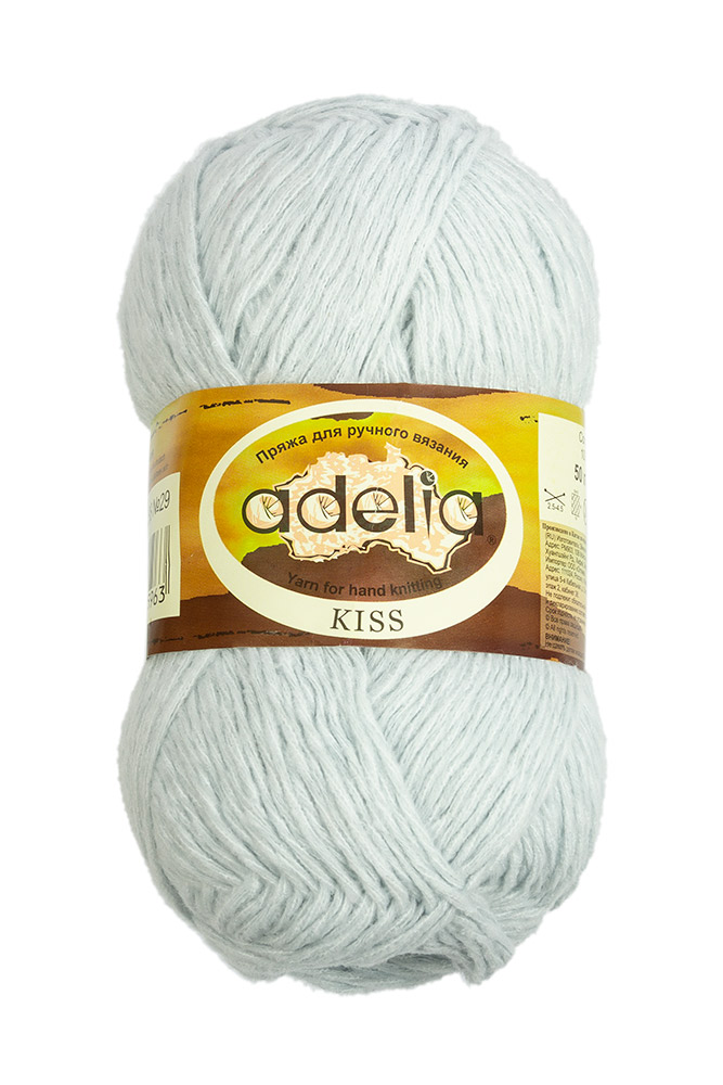 

Пряжа Adelia Kiss, 10 шт. по 50 г., набор 100% полиэстер, 145 м №29 голубой, KISS