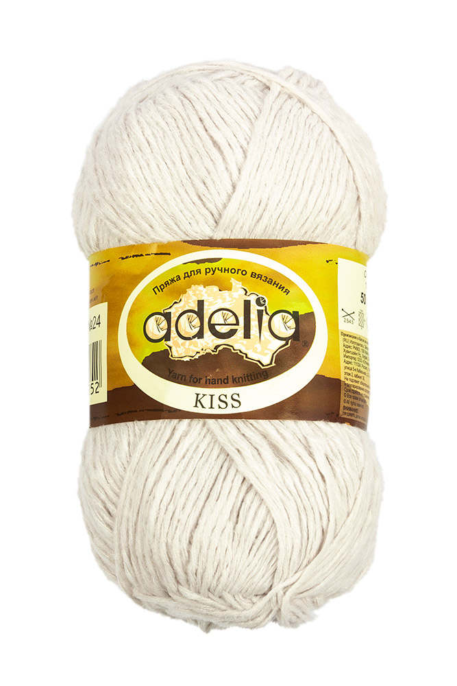 

Пряжа Adelia Kiss, 10 шт. по 50 г., набор 100% полиэстер, 145 м №24 св.серый, KISS