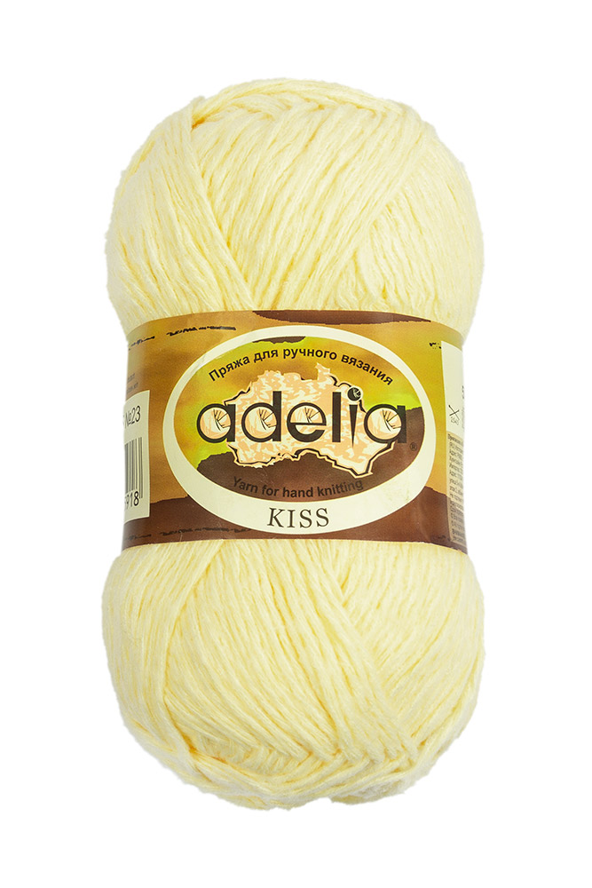 

Пряжа Adelia Kiss, 10 шт. по 50 г., набор 100% полиэстер, 145 м №23 желтый, KISS