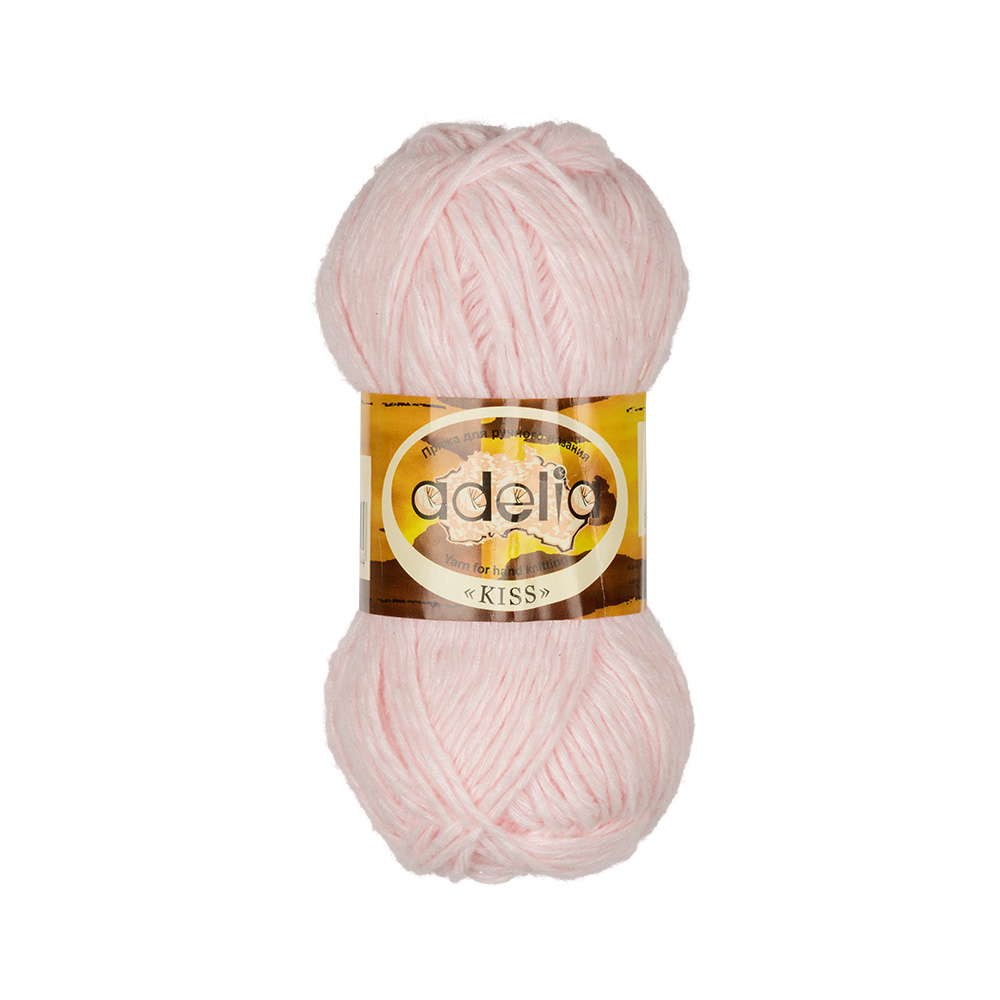 

Пряжа Adelia Kiss, 10 шт. по 50 г., набор 100% полиэстер, 145 м №05 св.розовый, KISS