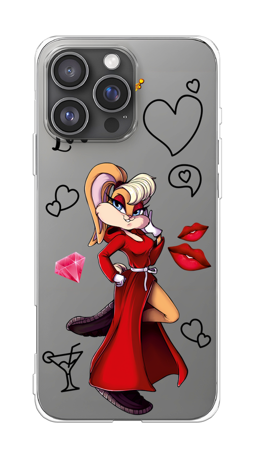 

Чехол на Apple iPhone 16 Pro Max "Rich Lola Bunny", Красный;бежевый;оранжевый, 16350-1