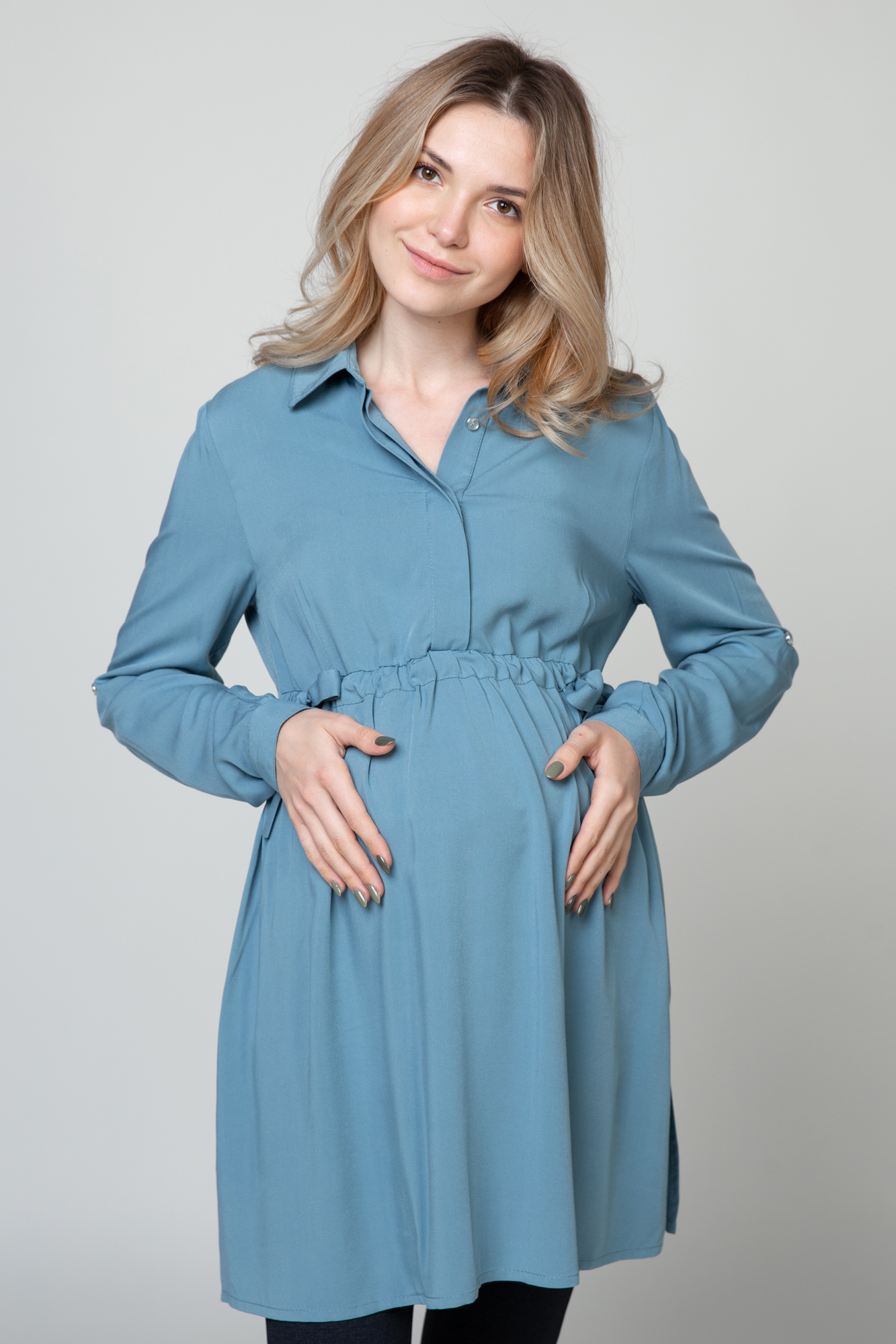 

Рубашка для беременных женская Mama's fantasy MF9003 синяя 46 RU, MF9003