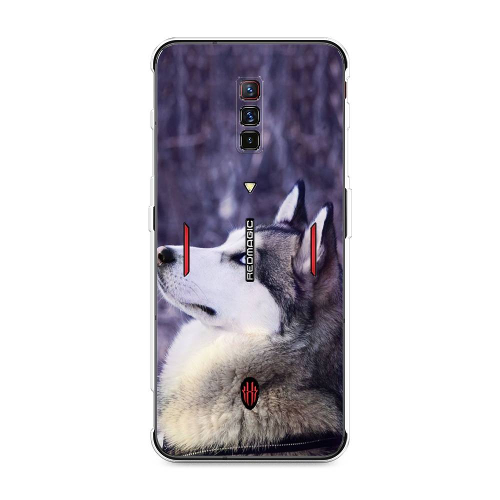 

Чехол на ZTE Nubia Red Magic 6 "Хаски 1", Фиолетовый;белый, 135150-1