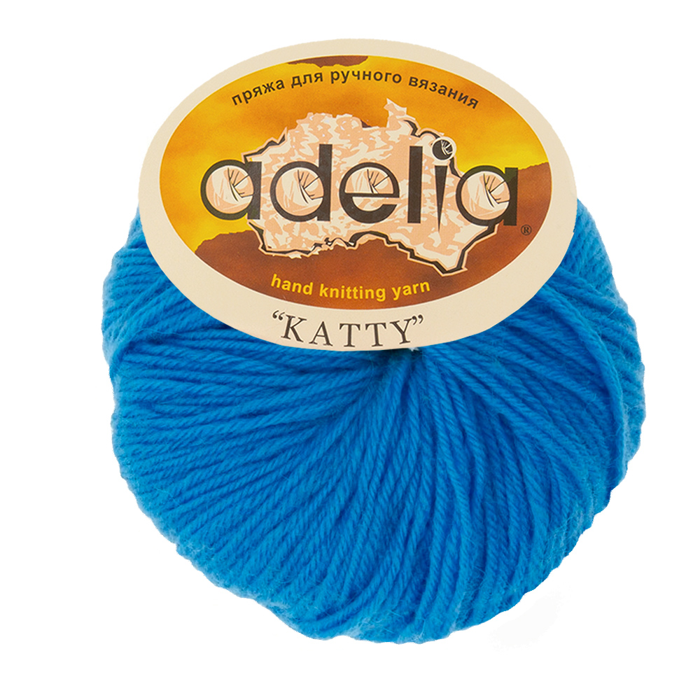

Пряжа Adelia Katty, 10 шт. по 50 г., набор 100% шерсть, 150 м №17 яр.голубой, KATTY
