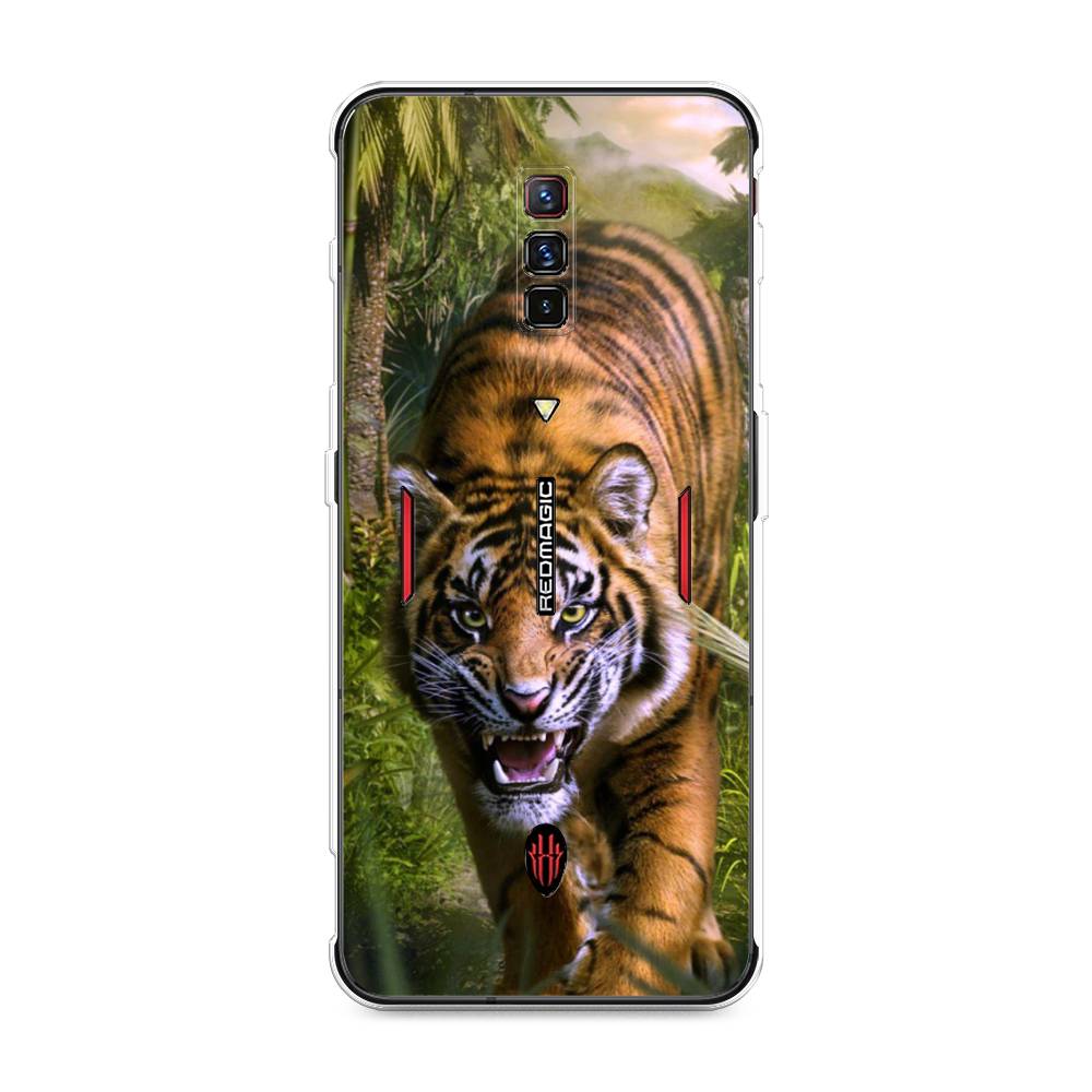 

Чехол на ZTE Nubia Red Magic 6 "Тигр в джунглях 2", Оранжевый;зеленый, 135150-1