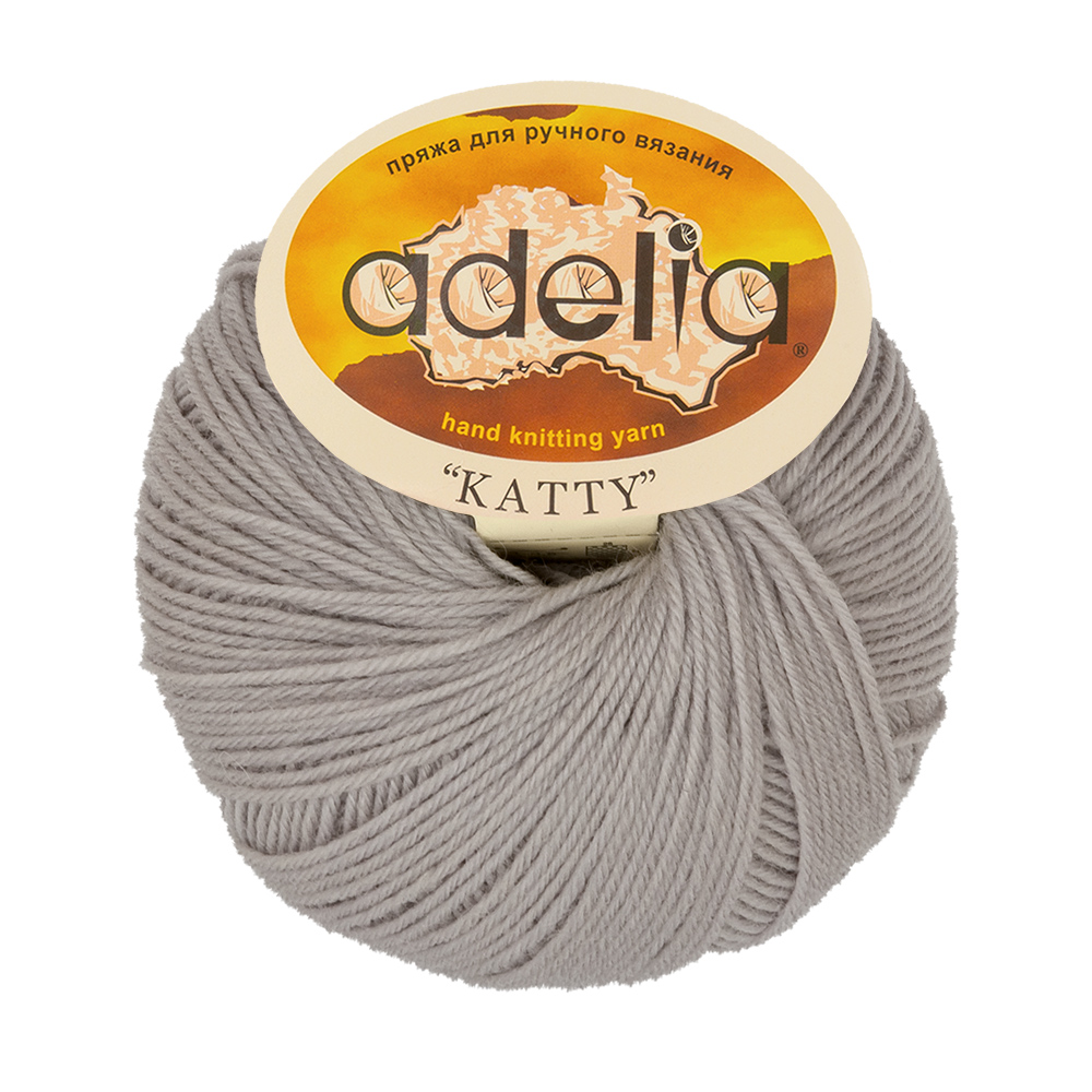 

Пряжа Adelia Katty, 10 шт. по 50 г., набор 100% шерсть, 150 м №11 св.серый, KATTY