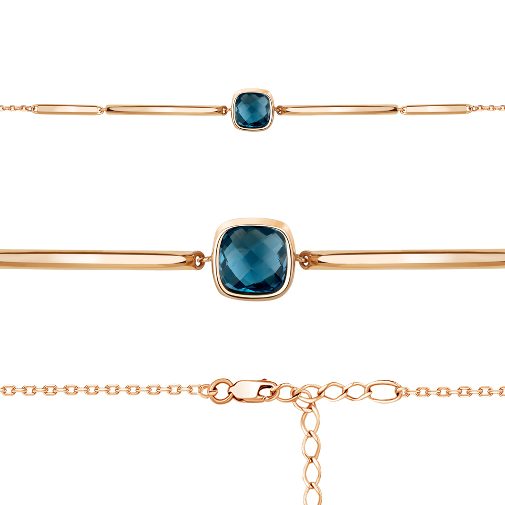 

Браслет из серебра с топазом р.  Aquamarine 7465108_925_з, 7465108_925_з