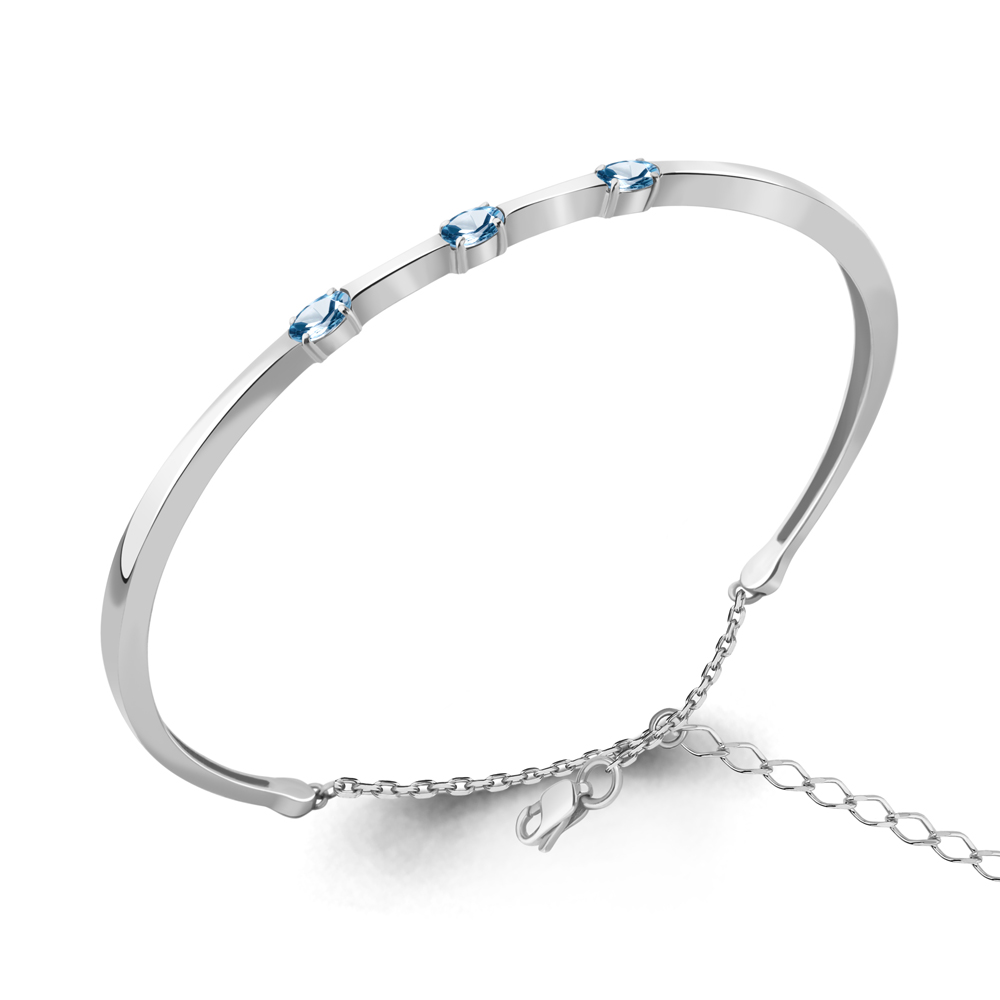 

Браслет из серебра с топазом Aquamarine Aquamarine 7464805_925_р р. 17, 7464805_925_р