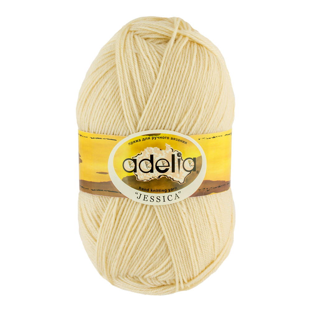 

Пряжа Adelia Jessica, 5 шт. по 100 г. 260 м №19 экрю, Бежевый, JESSICA