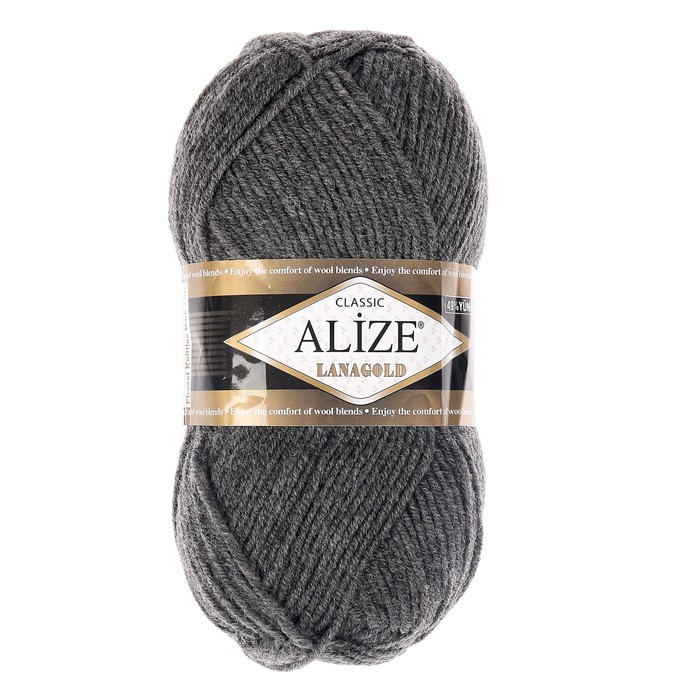 

Пряжа ALIZE Lanagold, 51% акрил, 49% шерсть, 240 мх100 г, 182 средне-серый меланж, "Lanagold", 51% акрил, 49% шерсть, 240 мх100 г, 182 средне-серый меланж