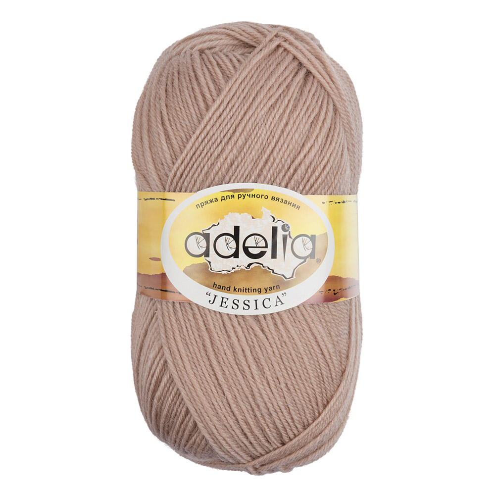 

Пряжа Adelia Jessica, 5 шт. по 100 г. 260 м №18 бежевый, "JESSICA"