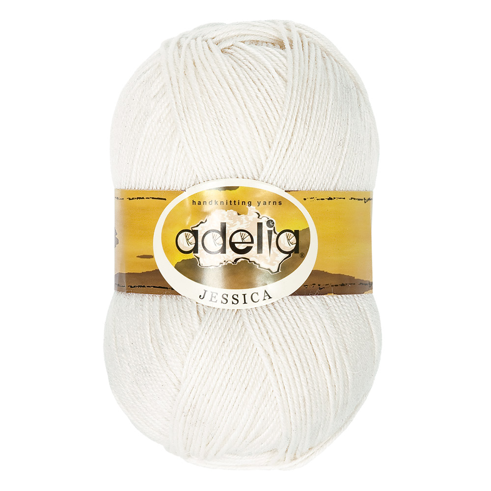 

Пряжа Adelia Jessica, 5 шт. по 100 г. 260 м №01 БЕЛЫЙ, "JESSICA"