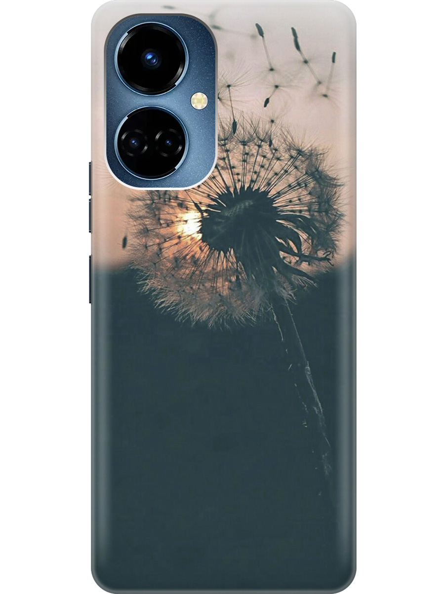 

Силиконовый чехол на Tecno Camon 19 / 19 Pro с рисунком "Одуванчик на закате", Серый;черный, 20011877