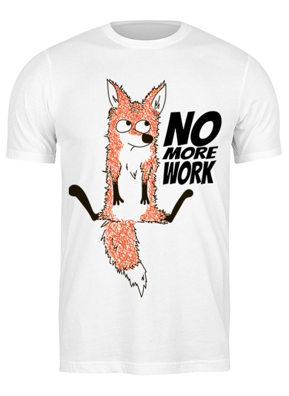 

Футболка мужская Printio No more work белая S, Белый, No more work