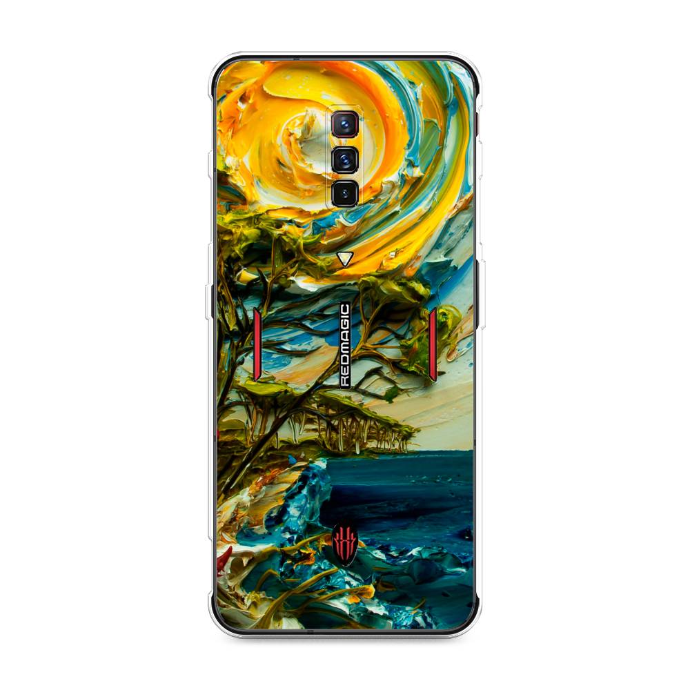 

Чехол на ZTE Nubia Red Magic 6 "Солнце живопись", Желтый;синий, 135150-4