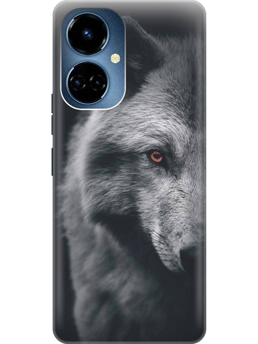 

Силиконовый чехол на Tecno Camon 19 / 19 Pro с рисунком "Красноглазый волк", Красный;серый;черный, 20011877