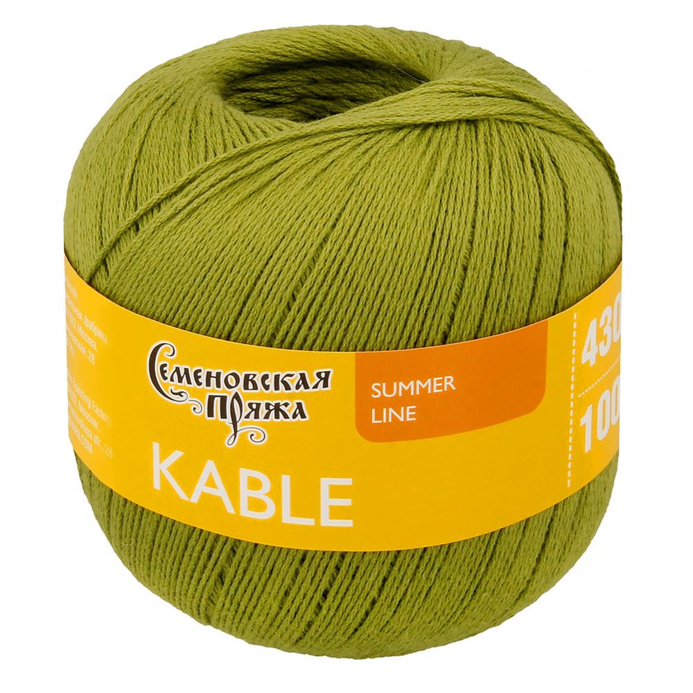 

Пряжа Семёновская пряжа Kable тон 30010 Фист 100% хлопок 5 шт по 100 г 430 м, Зеленый, "Kable", тон 30010, Фист, 100% хлопок, 5 шт по 100 г, 430 м