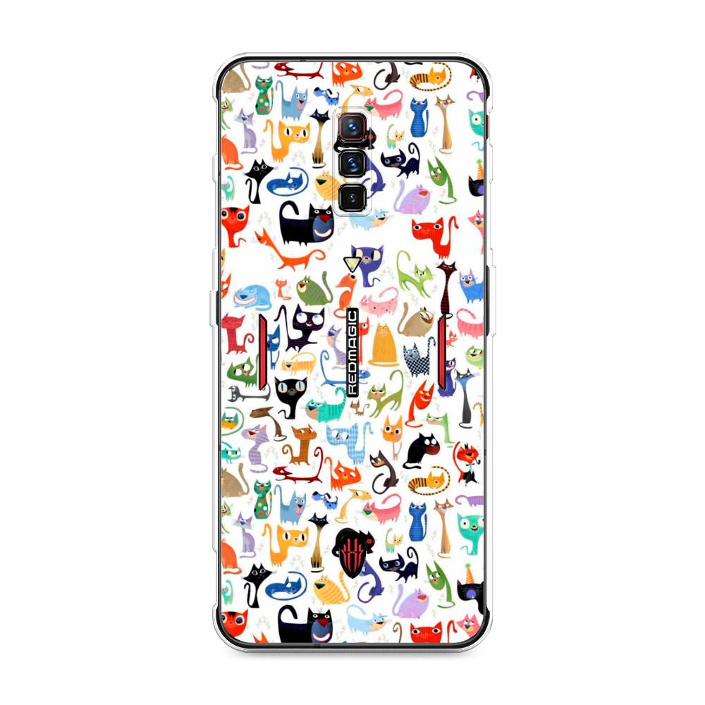 

Чехол на ZTE Nubia Red Magic 6 "Цветные коты", Разноцветный, 135150-1