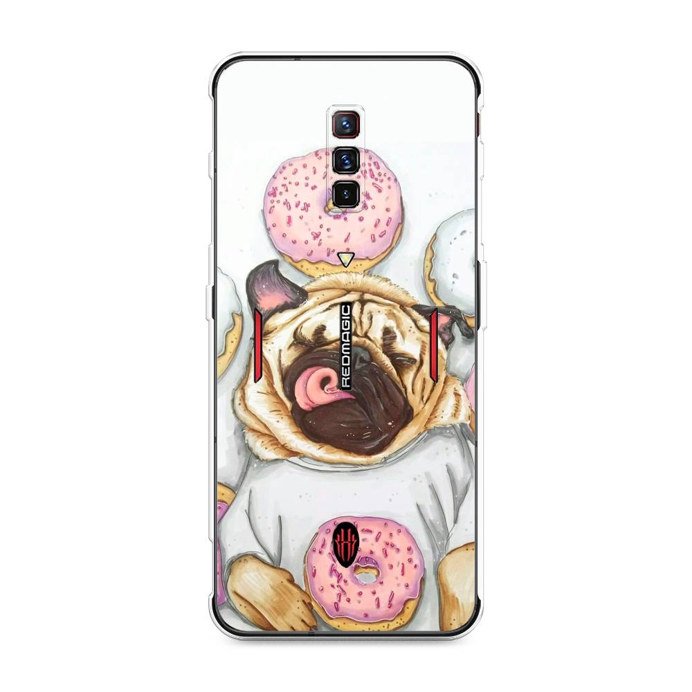 

Чехол на ZTE Nubia Red Magic 6 "Счастливый мопс", Розовый;бежевый;коричневый, 135150-1