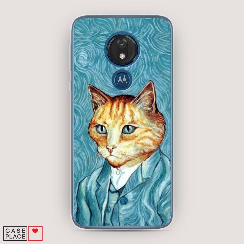 фото Силиконовый чехол "кот ван гог" на motorola moto g7 awog