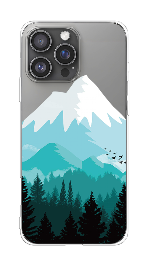 

Чехол на Apple iPhone 16 Pro Max "Синяя снежная гора", Белый;голубой;бирюзовый, 16350-1